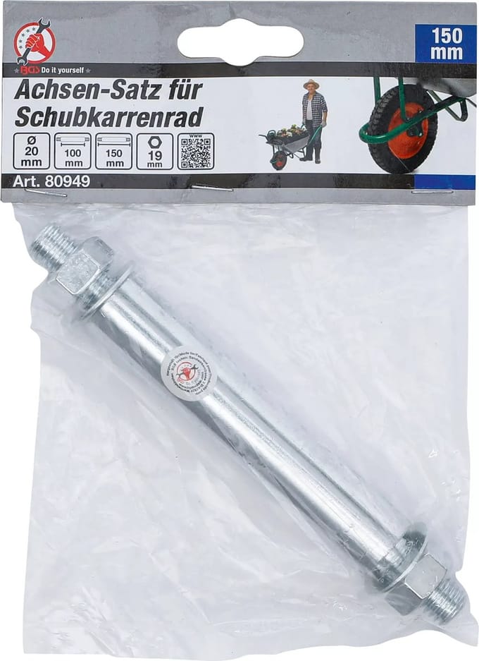Kraftmann 80949 - Asenset  voor kruiwagenwiel - Ø 20 mm