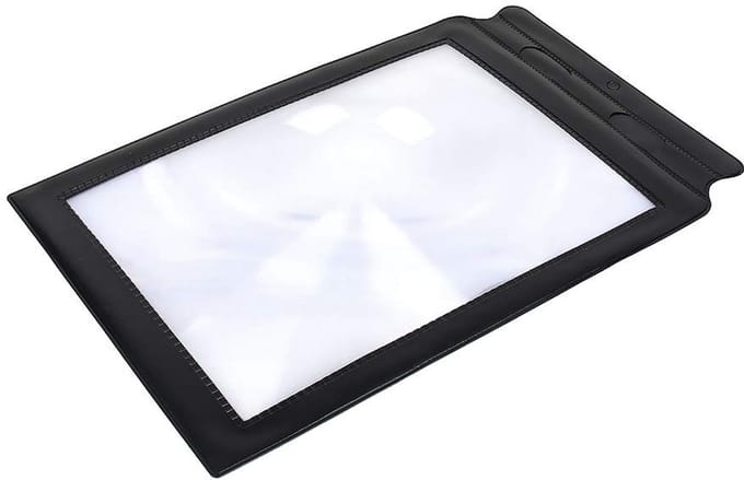 Dailygoods- Vergrootglas Groot Paginagroot - Vergrootblad - Leeshulp - Flexibel Plastic - Zwart Frame - 32 x 21 cm