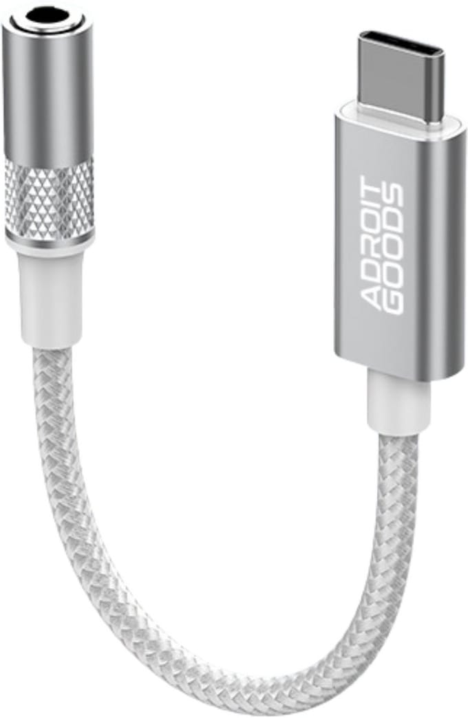 AdroitGoods USB Type-C naar 3,5 mm AUX Audio Kabel Adapter Compatibel met Type C Smartphones - Silver