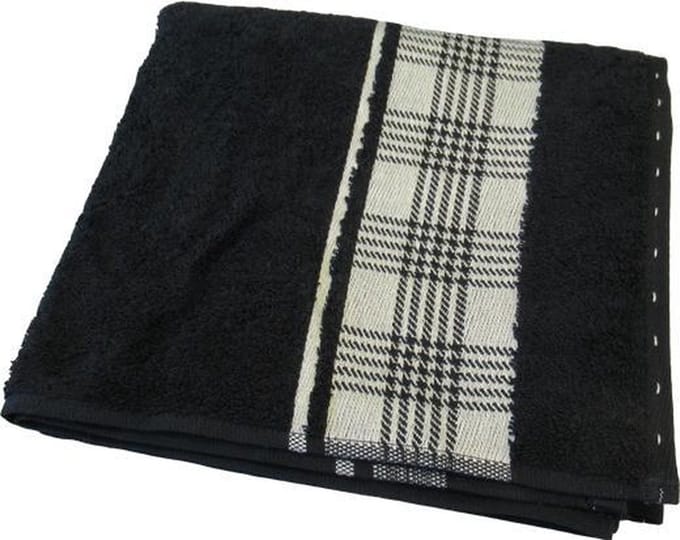 Brighton Baddoeken Check - 50x100 cm - Zwart - 3 Stuks