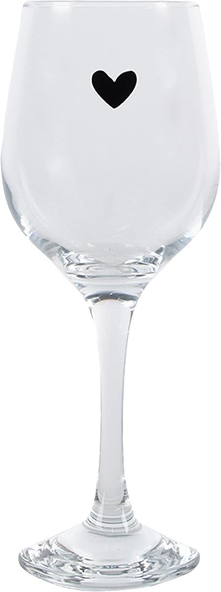 Clayre & Eef Wijnglas Hart 300 ml Transparant Glas