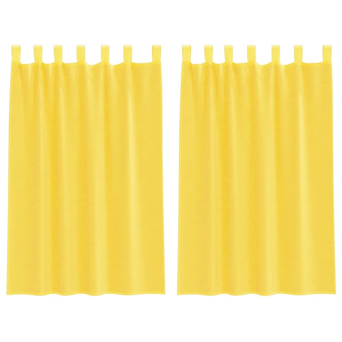 vidaXL - Gordijnen - met - lussen - 2 - st - 140x175 - cm - geel