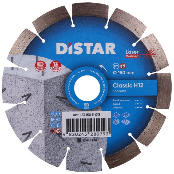 Bosch Classic H12 Serie - Diamantschijf - 150mm - Segmentbouw - Droogsneden