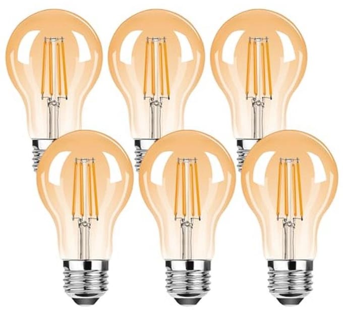 Vintage LED Lamp E27 4W Warm Wit Dimbaar 2700K - Set van 6