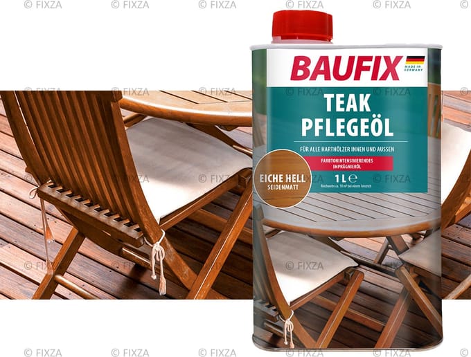 BAUFIX Teak onderhoudsolie licht eiken 1 Liter