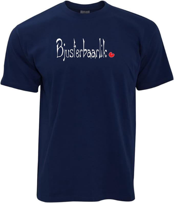 T- shirt navy met opdruk Bjusterbaarlik maat S van Shirtmakelaar
