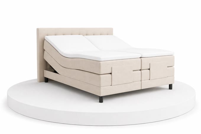 Elektrische Boxspring ErgoLux - 180x200 Compleet - Beige - BalBedden