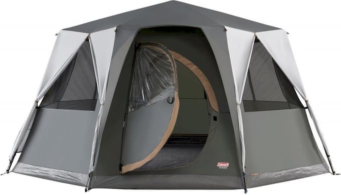 Coleman Octagon - 8 persoons tent met 360° view - volledige stahoogte - grijs