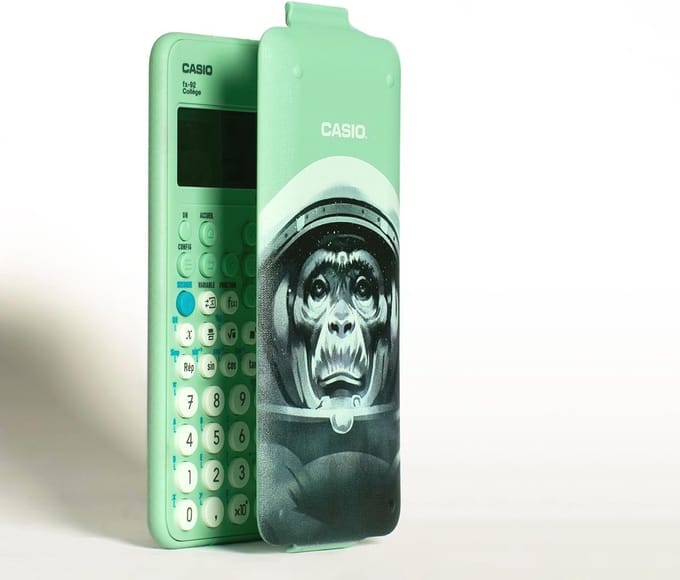 Groene Casio FX-92 Limited Edition Calculator met Kunstzinnige Ontwerpen