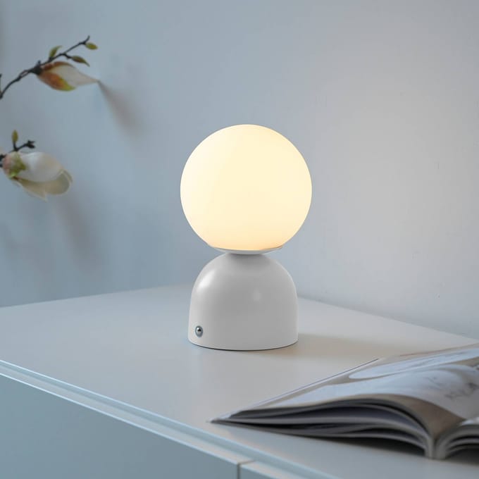 Schöner Wohnen LED tafellamp op accu RUDI, wit, hoogte 20 cm, CCT, touchdimmer
