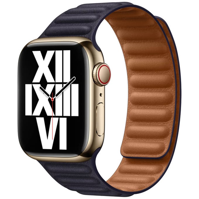Leather Link bandje voor de Apple Watch | 38/40/41/42 mm - Maat S/M - Ink