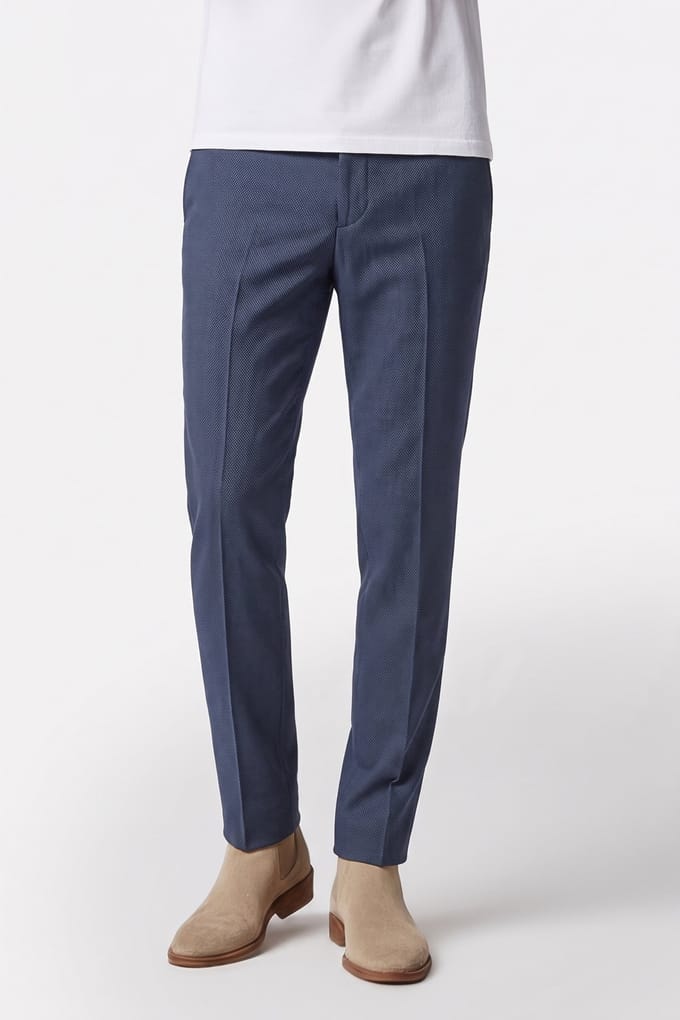 Calvin Klein Micro Dot Slim Trousers Dark Slate Blue Größe: 46 | Maßgeschneiderte Hosen Outlet | Herren | Blau