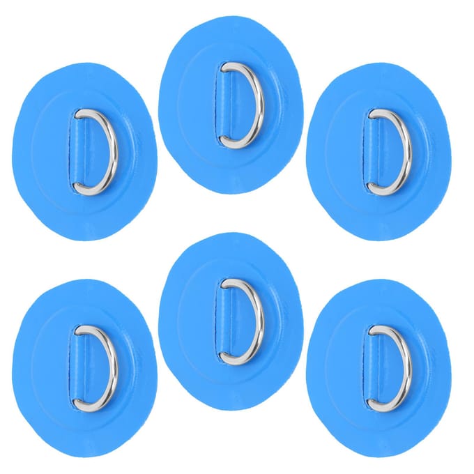 6 Stuks PVC D-ring Patch Elastisch Touw Set Roestvrijstalen D-ring Patch Bungee Koord Set Blauw gray