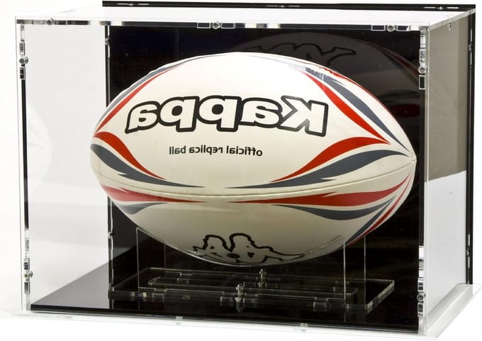 Voetbal Display Case - Rugby Bal Houder - Trots Presenteren - Met Zwarte Basis