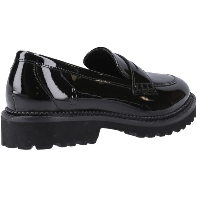 Hush Puppies Grazia Meisjes Zwarte Leren Mocassins