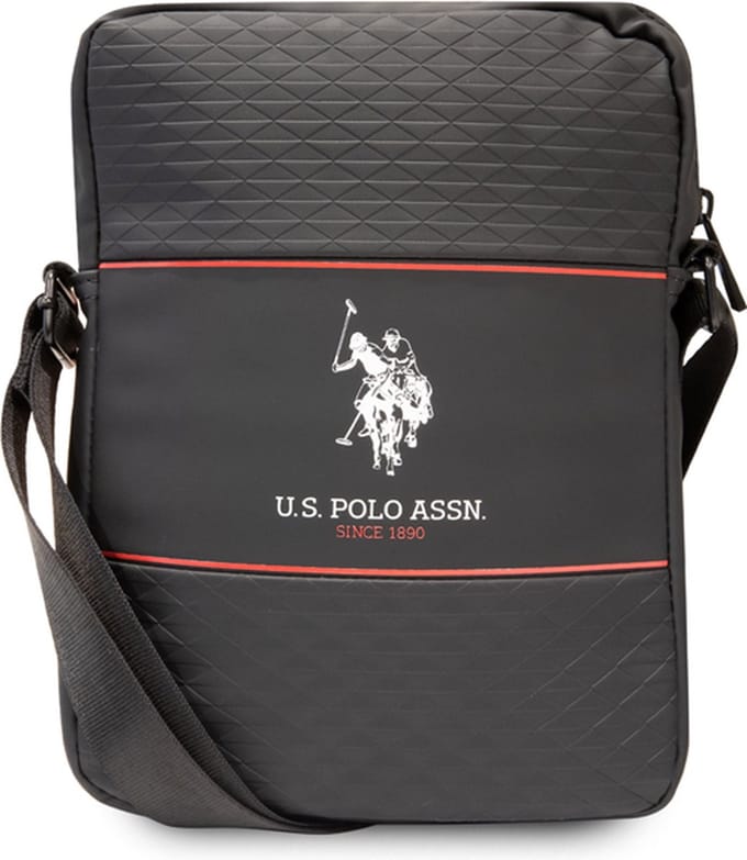 U.S. POLO ASSN., 10'' schoudertas model middelste streep, Zwart