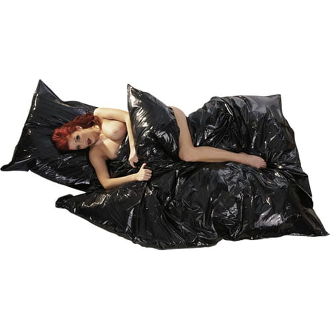 Lak PVC dekbed hoeslaken - Zwart