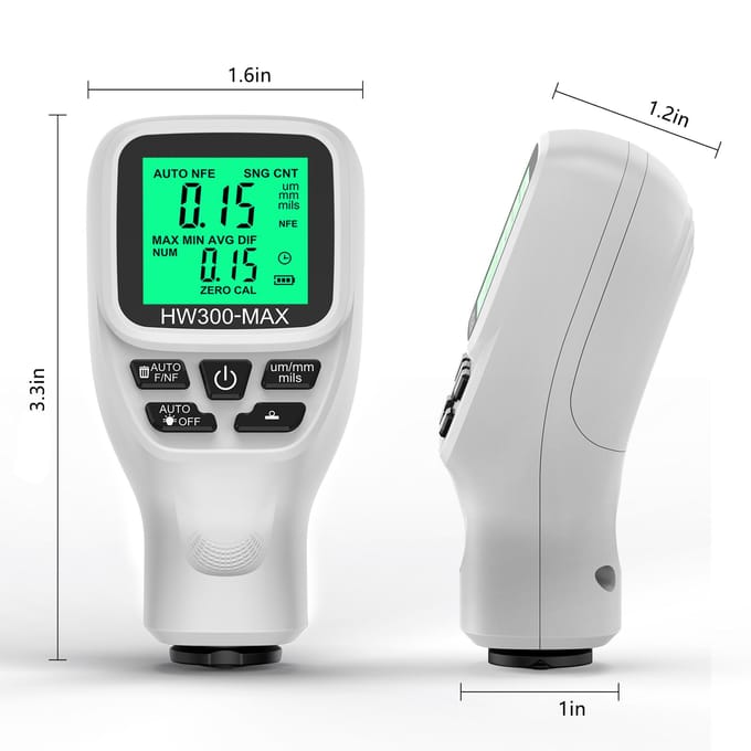 02000UM Diktemeter Zeer nauwkeurige LCD digitale autofilmdiktemeter Autolakcoating wit
