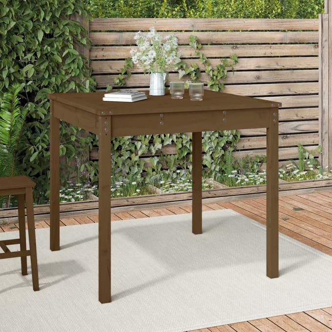 vidaXL - Tuintafel - 82,5x82,5x76 - cm - massief - grenenhout - honingbruin