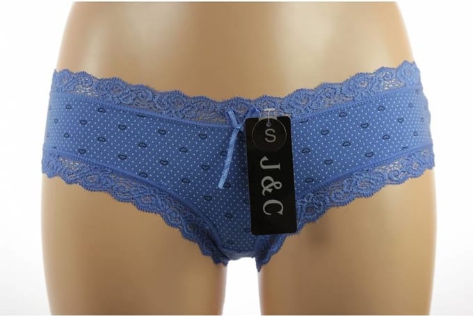 J&C string / hipster katoen Spikkel - Blauw / L