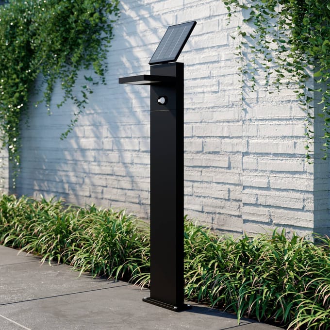 Lucande LED-zonnegolflamp Silvan, 100cm, sensor, antraciet