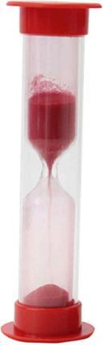3BMT - Tandenpoetsen zandloper - 2 min - rood met zuignap