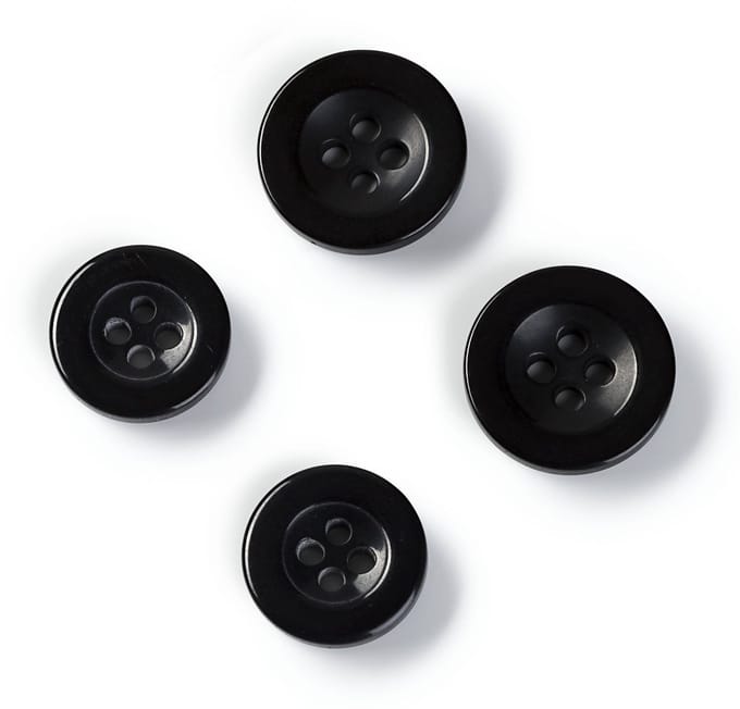 Knopen voor pantalons 15 + 17 mm zwart