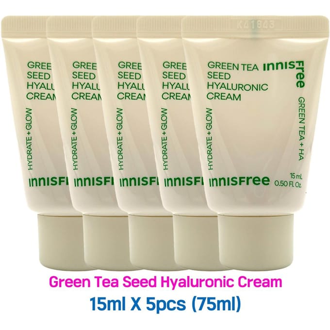 5 stuks/75ml_[INNISFREE] Green Tea Seed Hyaluronic Cream 15ml (Steekproef) 15ml X 5pcs (75ml) beige