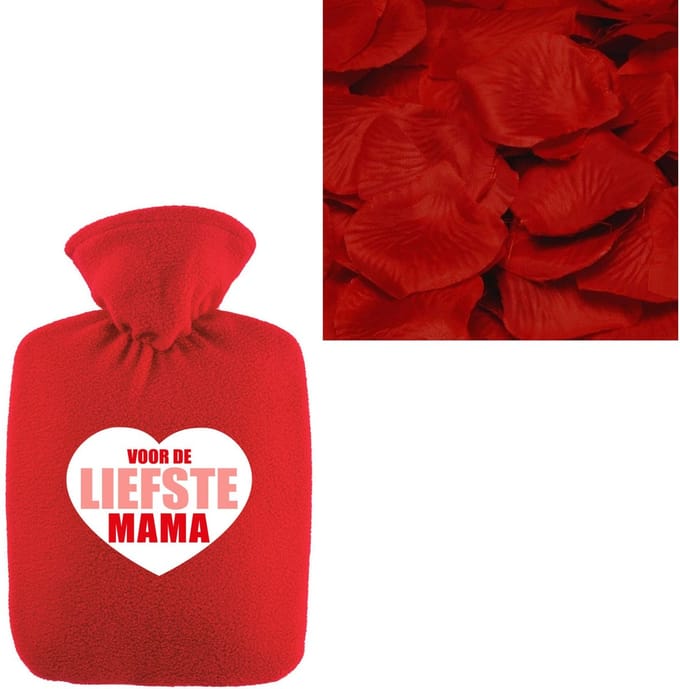 Bellatio Design Moederdag cadeau kruik - incl rozenblaadjes - 2 liter - liefste mama