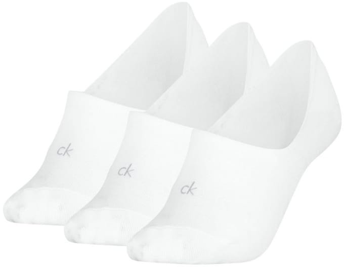 Calvin Klein - Footies Dames - Mid Cut - 3 paar CK Sokken - Wit - Maat 39/42