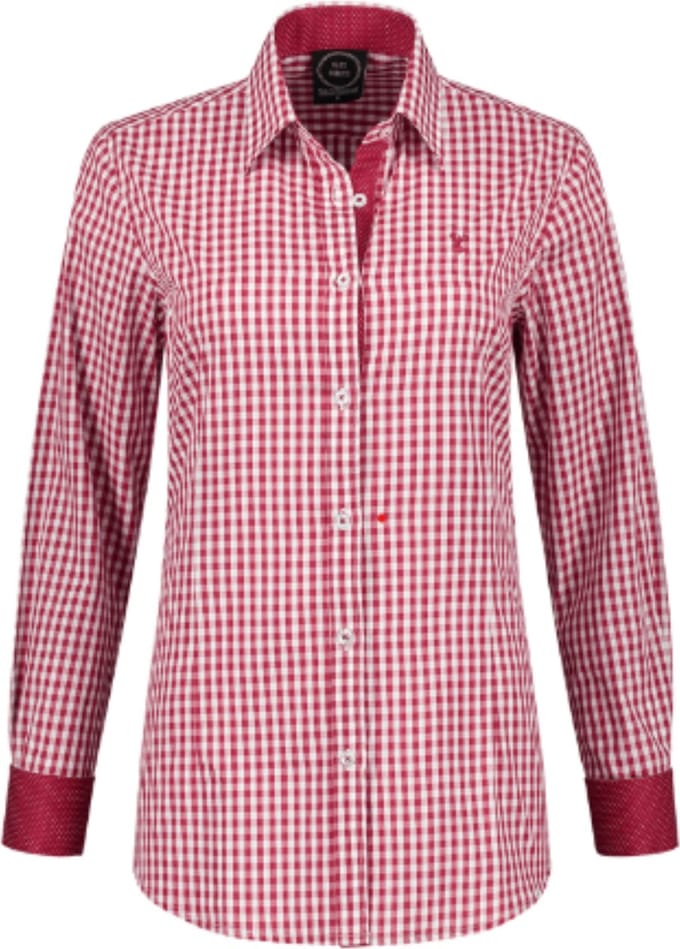 Oktoberfest - Blouse Rood-Wit - Hertenborduurwerk - Dames - Maat M