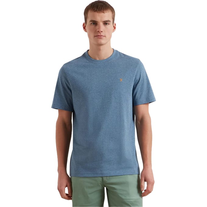Farah Heren Logo Regular T-Shirt (Blauwe vloed)