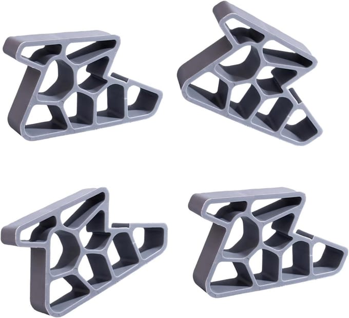 Deurstoppers Wiggen - Raambeveiliging - Thuisgebruik - Antislip Ontwerp - 4 Stuks - Grijs