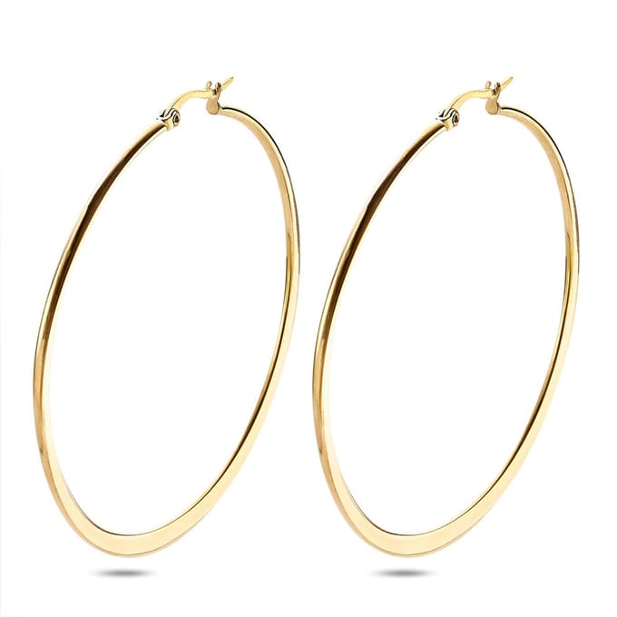 Twice As Nice Oorbellen in goudkleurig edelstaal, oorring 6 cm