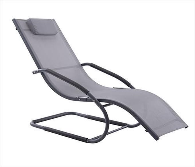 Vivere Wave Lounger - Aluminium - Grey
