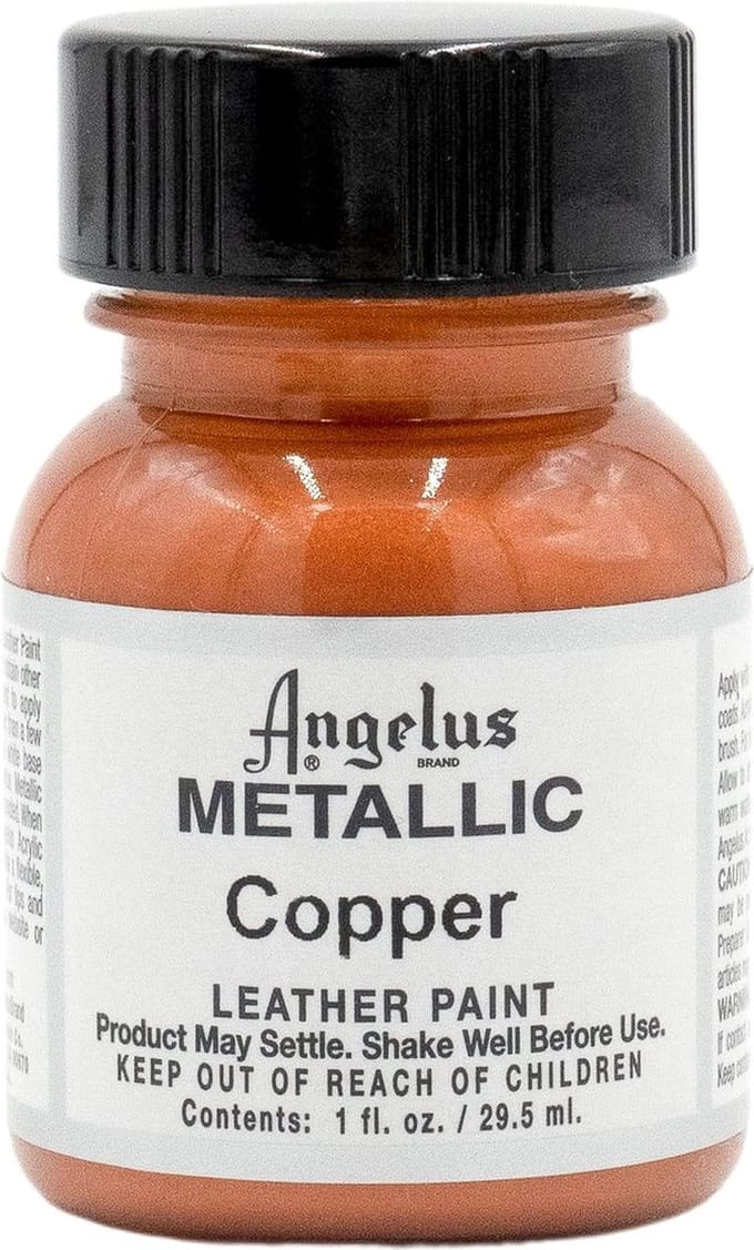 Angelus Leather Acrylic Paint - textielverf voor leren stoffen - acrylbasis - Metallic Koper - 29,5ml