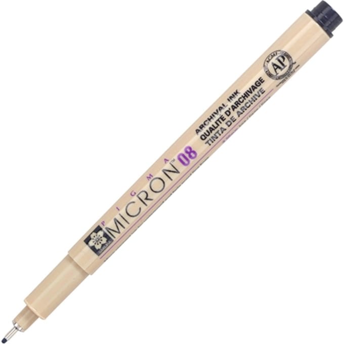 Fineliner Sakura Pigma Micron 08 0.5mm zwart
