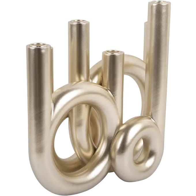 Present Time Kandelaar Rings - Goud - 35x13.5x32.5cm - Scandinavisch - Polyresin