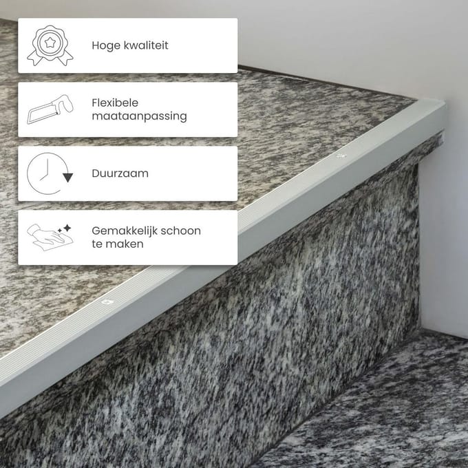 Professioneel Trapneus Profiel Aluminium 100cm Hoekprofiel voor Traptreden