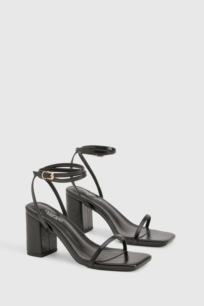 boohoo Dames Wide Fit Nagenoeg Onzichtbare Blockhakken | Black | Maat: 8