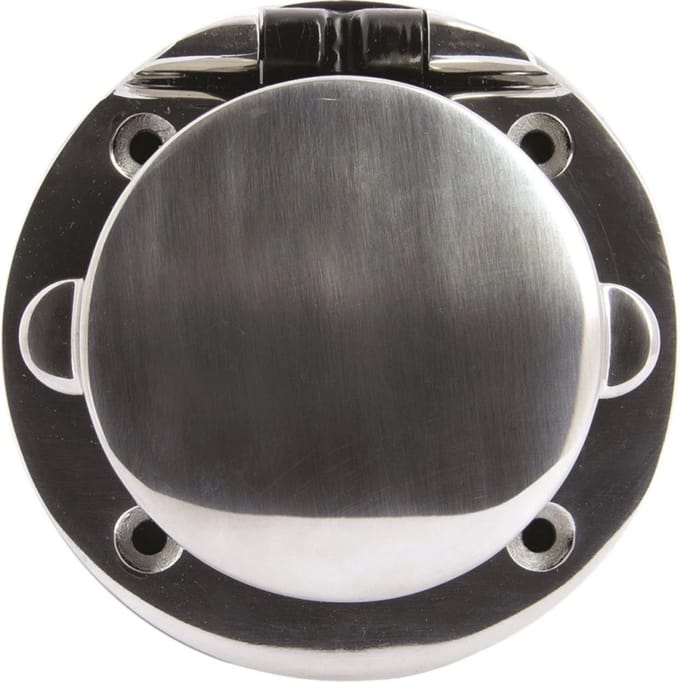 VETUS EOW1RFS Schuko Wandcontactdoos 16A, RVS, Inbouw, IP56 | EOW1RFS