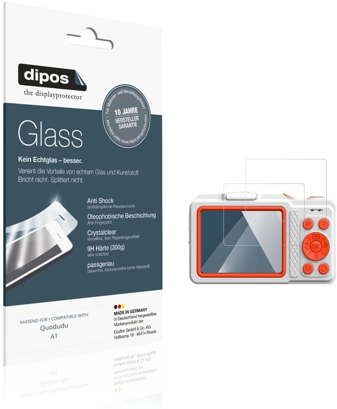 dipos – 2x Pantserfolie geschikt voor Quodudu A1 | 9H Screenprotector