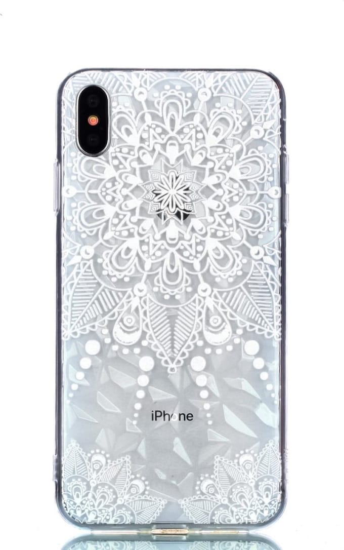 Peachy Diamant hoesje TPU geschikt voor iPhone XS Max Case - Mandala