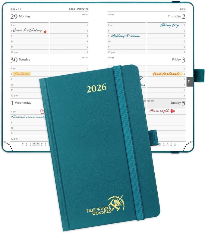 A6 Pocket Agenda 2026 Hardcover Weekoverzicht Planner Kalender Werk & School