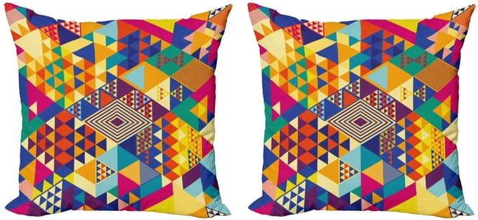 ABAKUHAUS Kussenhoezen Set – 2×40×40 cm – Multicolor, Dubbelzijdig