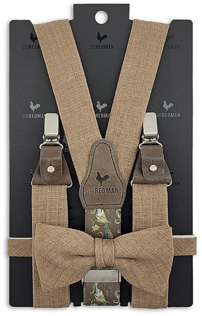 Sir Redman - Bretels met strik - bretels combi pack Jardin Chic Taupe - taupe