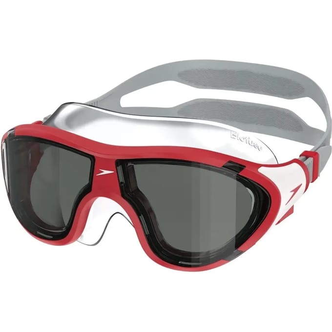 Speedo zwembril Biofuse 2.0 junior rood zwart comfortabel zicht.