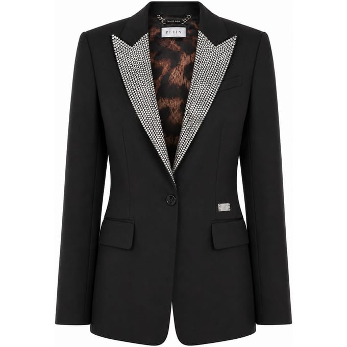 Single Breasted Fit Blazer Crystal Strass