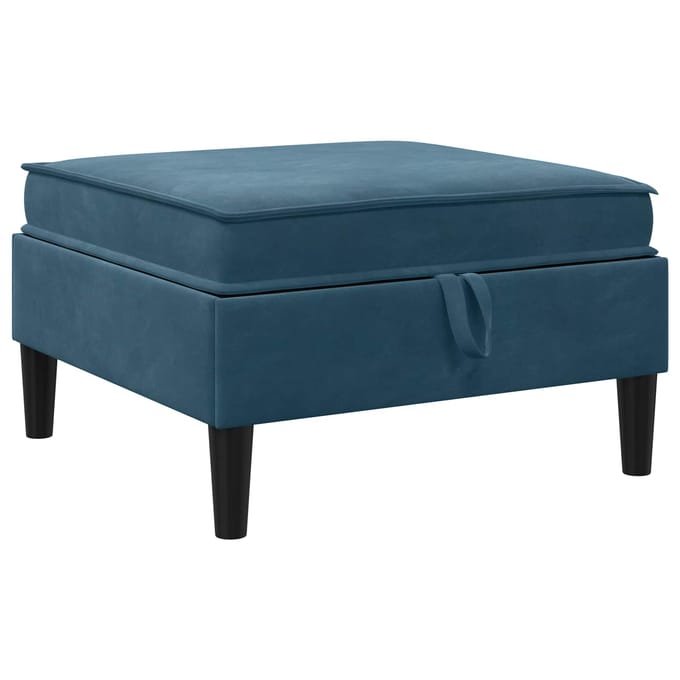 vidaXL - Sofa - Kruk - met - Opbergruimte - Blauw - Fluweel