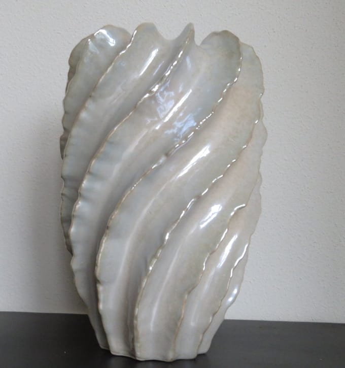 Vaas Twiggy Pearl Parelmoer D23 x H35,5 cm - Luxe Keramische Design Vaas - Pot & Vaas